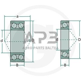 Vienaeilis rutulinis guolis FAG 7304 B 1