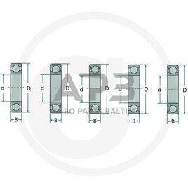 Vienaeilis rutulinis guolis su giliais grioveliais FAG 6202 2RS C3 1