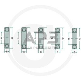 Vienaeilis rutulinis guolis su giliais grioveliais FAG 62202 2RS 1