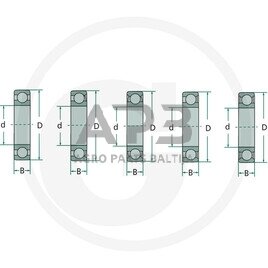 Vienaeilis rutulinis guolis su giliais grioveliais FAG 6303 2RS 1