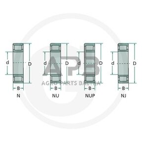 Vienaeilis cilindrinis ritininis guolis FAG NJ 210 E