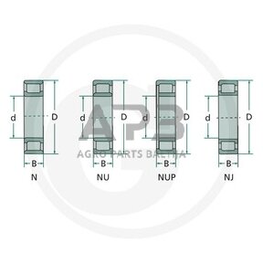 Vienaeilis cilindrinis ritininis guolis FAG NJ 2206 E