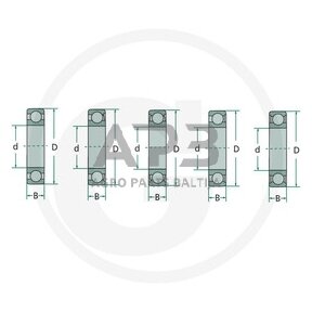 Vienaeilis rutulinis guolis su giliais grioveliais FAG 62204 2RS