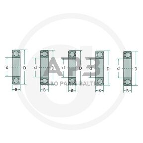 Vienaeilis rutulinis guolis su giliais grioveliais FAG 62304 2RS