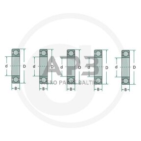 Vienaeilis rutulinis guolis su giliais grioveliais FAG 6301 2RS