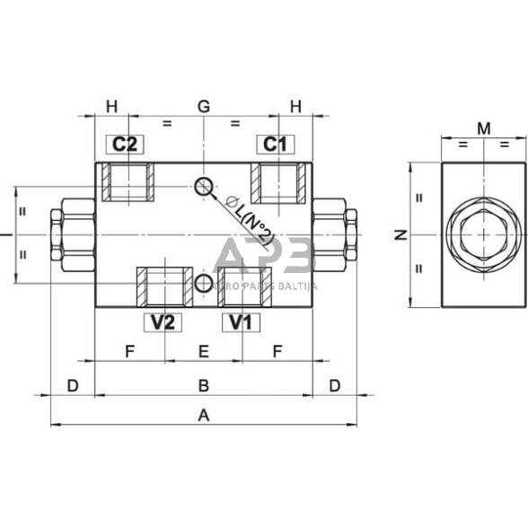 Vožtuvas 3/8 B, FPD05DF 2