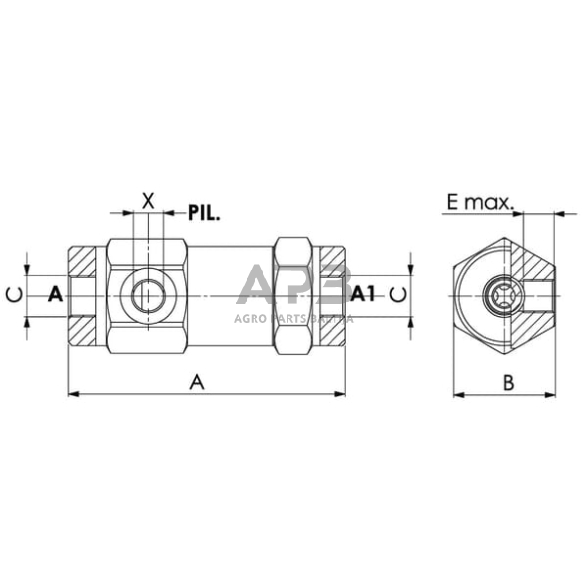 Vožtuvas S-04-1/4", VUPSL03001 1