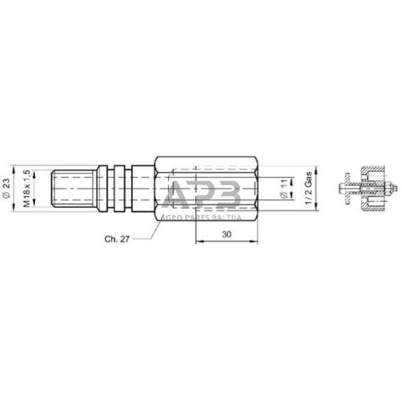 Vožtuvas TC65 L D50 TC9865 1