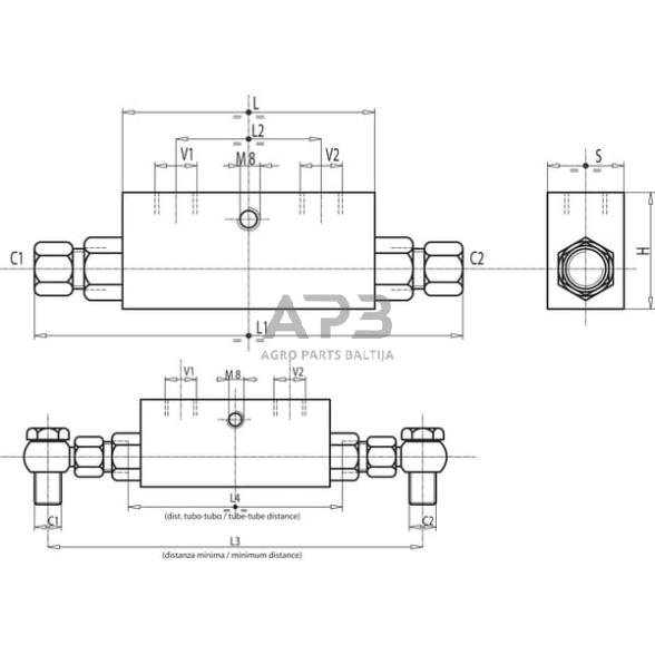 Vožtuvas VBPDE-2, G1/2" - M22 x 1,5 15L, C056V0135 2