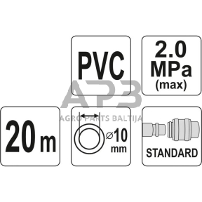 Žarna su jungtimis PVC (10x14mm) 20m