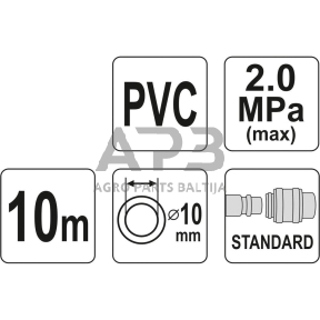 Žarna su jungtimis PVC (Ø10x14mm), 10m