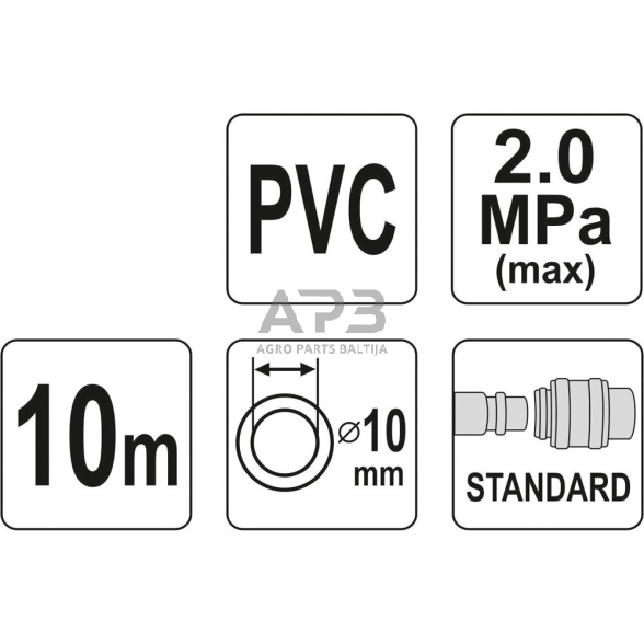 Žarna su jungtimis PVC (Ø10x14mm), 10m 1