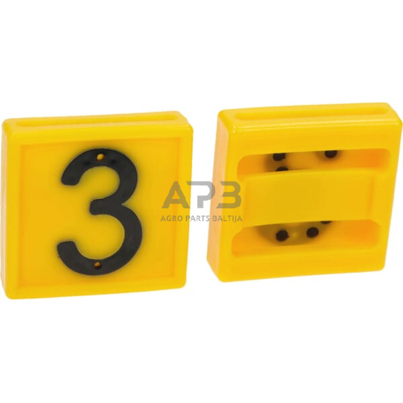 Ženklinimo numeris 3 geltonas 45x45mm 10 vnt. Farma 306003FA